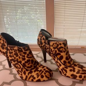 Cheetah heels booties boots